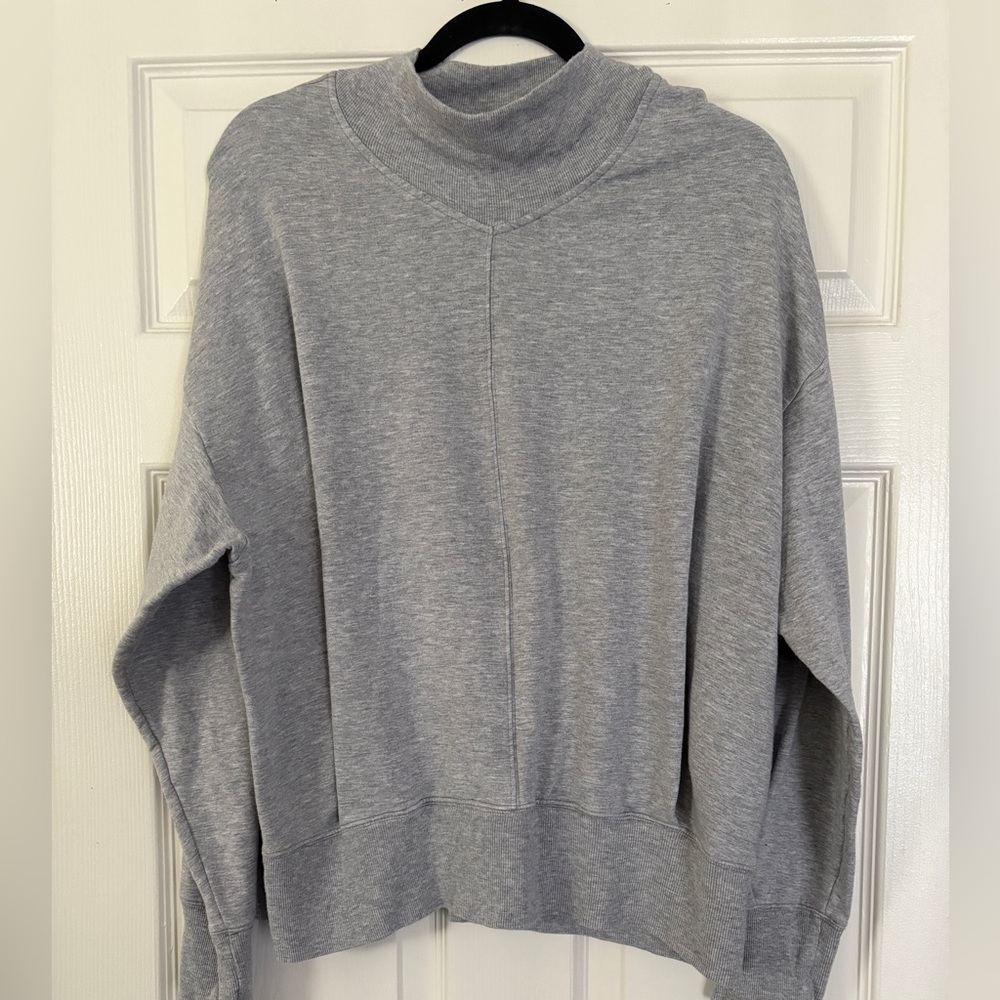 Athleta Light Gray Women's mock neck Sweater - Picture 3 of 7